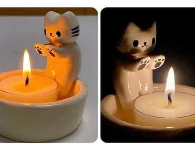 Kerzenhalter Katze